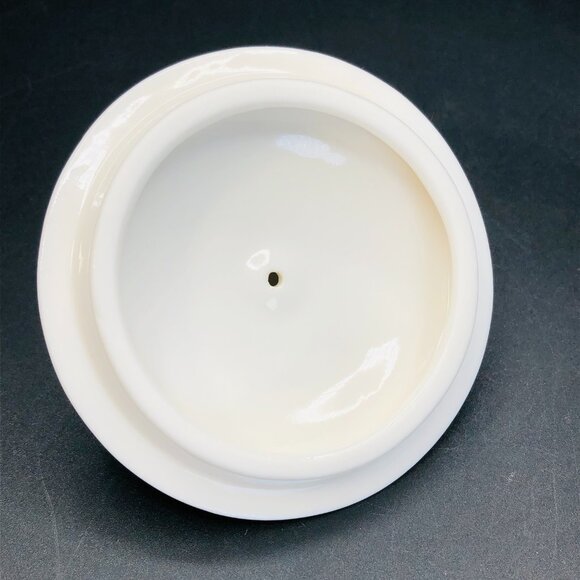 Vintage 50s Pastel Floral Porcelain Candy Sugar Bowl, Scalloped Edges - Picture 7 of 11